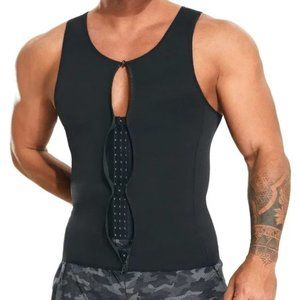 Mens Shirt Slimming Body Shaper Black Compression Tank Vest